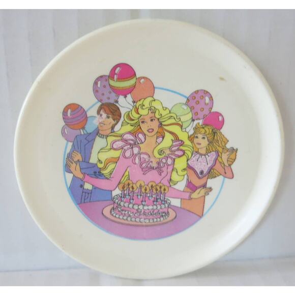 BARBIE Vintage Children's Tea Set 11 Pieces Chilton 1990's Plastic White Toys - Picture 8 of 14